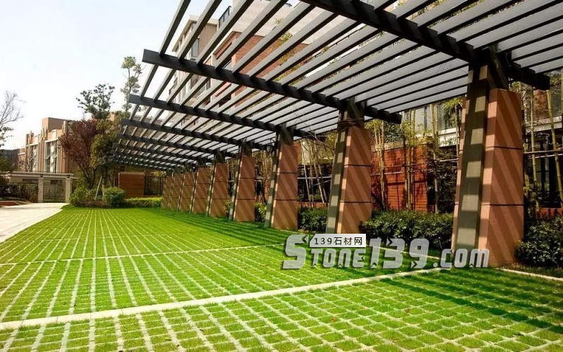 創(chuàng)意景觀設(shè)計，石材嵌草鋪裝惹人醉